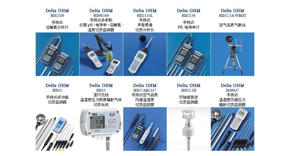 GHM集团新进义大利量测品牌Delta OHM推荐产品系列